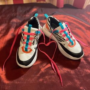 Chunky sneakers - zebra/ colorful funky style. Women’s 8.5